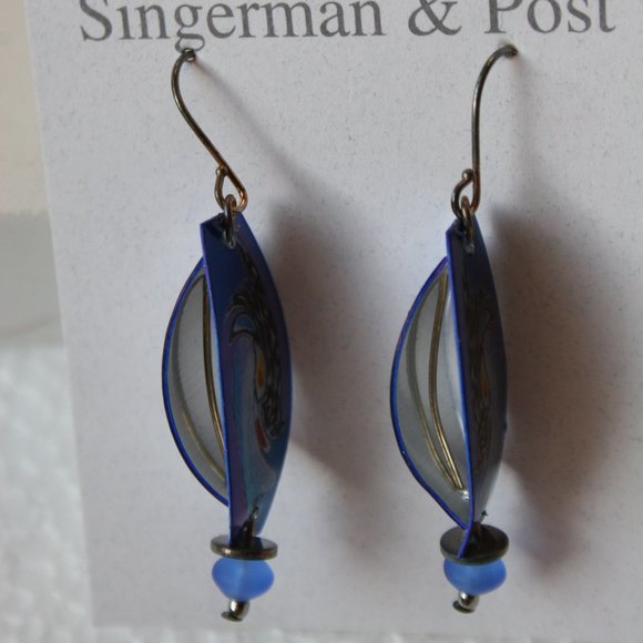 Singerman & Post Drop Earrings - Blue (NWT) - Picture 7 of 7